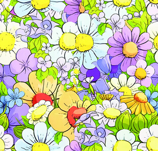 缤纷花卉图案多彩视觉盛宴