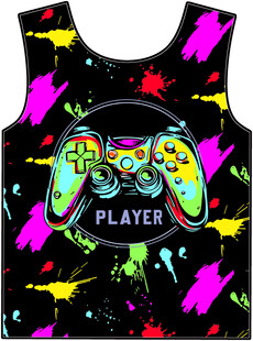 彩色游戏手柄图案无袖衫