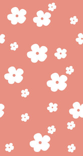 粉色背景白色小花图案