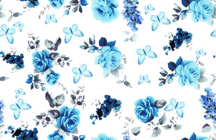 蓝白花卉图案背景