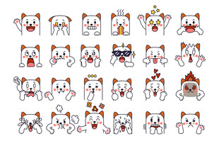 可爱国风猫咪图案集合