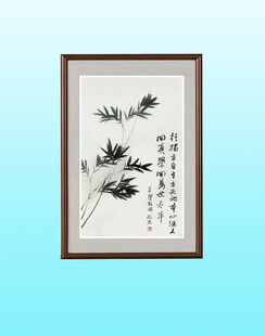 中式水墨竹子挂画