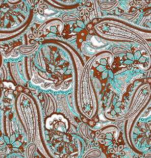 复古佩斯利花纹图案