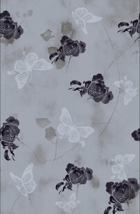 水墨花卉图案布料纹理