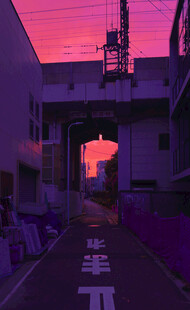 黄昏下的工业风巷道