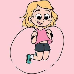 女孩跳绳