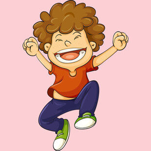 小男孩跳跃
