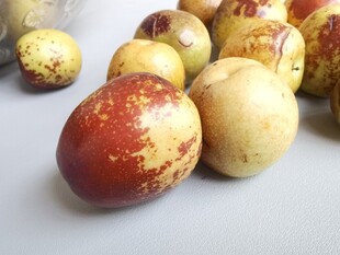 多彩斑点冬枣新鲜诱人
