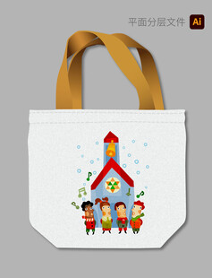 手绘卡通儿童房帆布袋