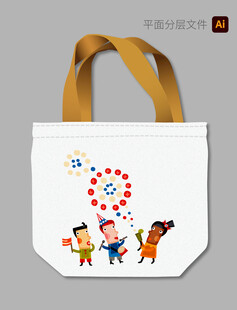 卡通人物印花帆布手提袋