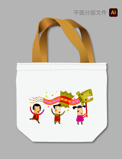 儿童图案帆布手提袋