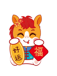 萌马送福好运来