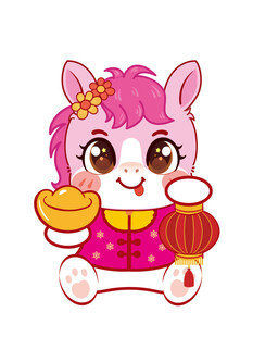 萌马贺岁手持金元宝灯笼