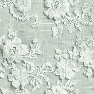 白色花卉刺绣精美布料