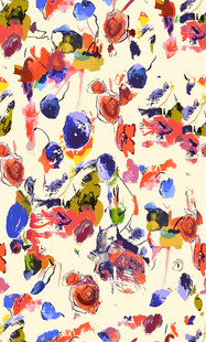 多彩花卉图案布料纹理