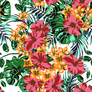 热带花卉植物图案