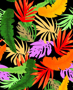 热带风情多彩植物图案