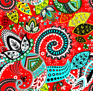 腰果花 数码印花