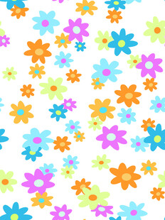 多彩小花无缝图案背景