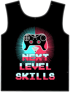 游戏高手主题黑色背心