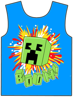 卡通图案蓝色背心