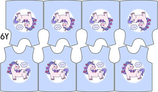 紫色花朵图案拼图设计