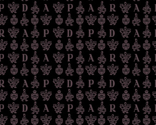 黑色底花卉字母图案纹理