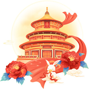 玉兔伴天坛