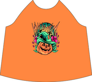 橙色万圣节主题无袖上衣