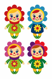 多彩手绘花卉图案集合