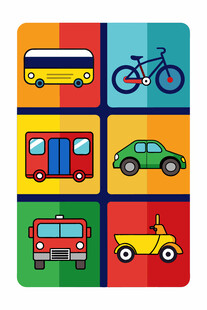 多彩交通工具图标集合
