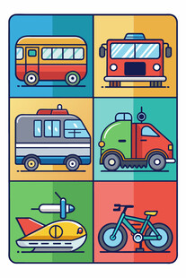 多彩交通工具拼图