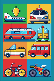 多彩交通工具拼图