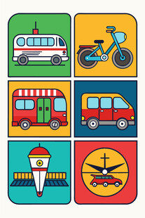 多样交通工具图标集
