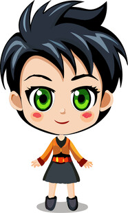 可爱绿眼动漫女孩形象