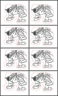 卡通角色互动动作序列图