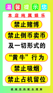 电玩厅提示语