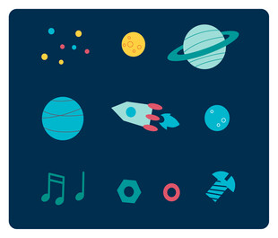 太空元素图标集合