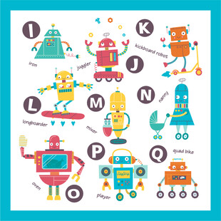 可爱卡通机器人图案集合