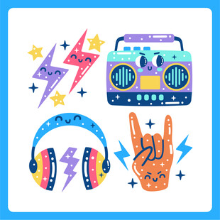 复古音乐元素图案设计