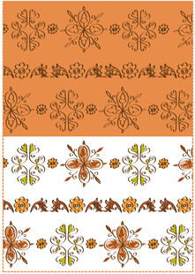 复古花卉图案设计素材