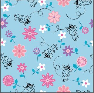 蓝色花卉藤蔓图案背景