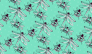 青绿色底蜜蜂图案背景