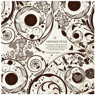 复古咖啡主题装饰图案