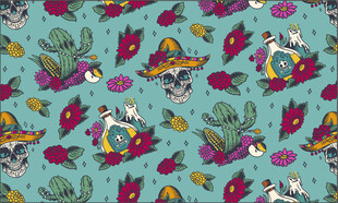 多彩海洋生物图案背景