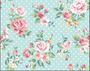 清新花卉波点图案背景