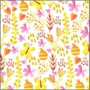 多彩花卉蝴蝶图案背景