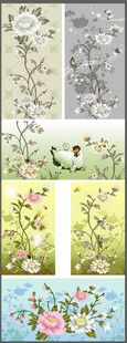 中式花鸟图案设计素材