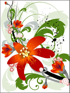绚丽花卉艺术图案