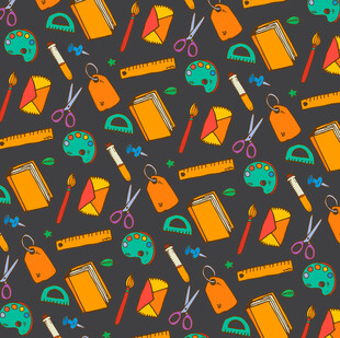 野餐元素无缝图案背景